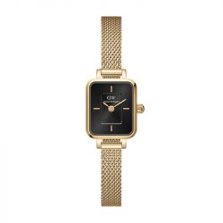 Montre femme daniel wellington quadro mini evergold onyx acier dw00100652 - analogiques - edora - 0