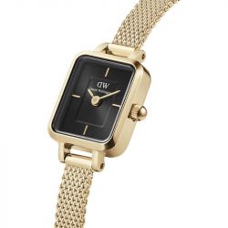 Montre femme daniel wellington quadro mini evergold onyx acier dw00100652 - analogiques - edora - 2