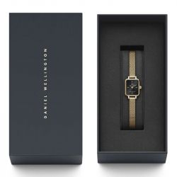 Montre femme daniel wellington quadro mini evergold onyx acier dw00100652 - analogiques - edora - 4