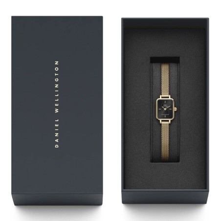 Montre femme daniel wellington quadro mini evergold onyx acier dw00100652 – analogiques