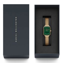 Montre femme daniel wellington quadro pressed evergold green gold dw00100561 - analogiques - edora - 3