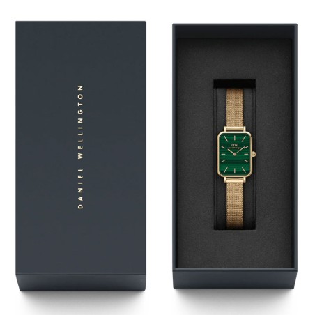 Montre femme daniel wellington quadro pressed evergold green gold dw00100561 – analogiques