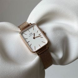 Montre femme daniel wellington quadro pressed melrose rose gold acier dw00100431 - analogiques - edora - 1