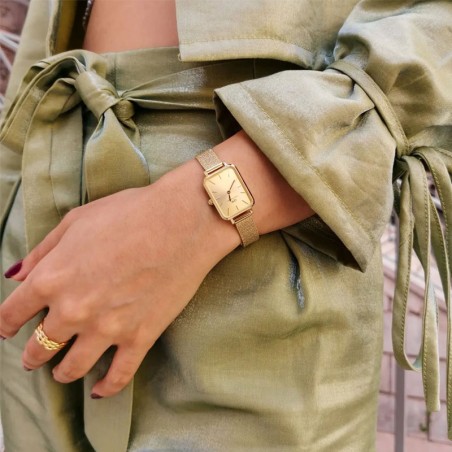 Montre femme daniel wellington quadro pressed unitone gold acier dw00100485 – analogiques