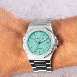 Montre homme automatique maison du temps mtzeta turquoise acier 1040-a - automatiques - edora - 1