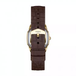 Montre femme fossil harlow à trois aiguilles en cuir marron effet croco es5426 - analogiques - edora - 2