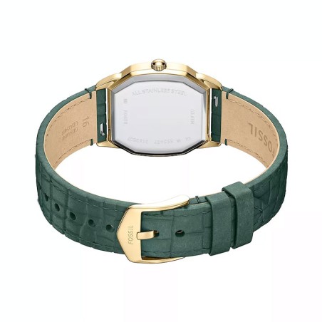 Montre femme fossil harlow à trois aiguilles en cuir effet croco vert es5427 – analogiques