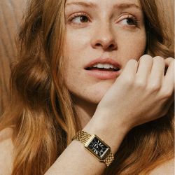 Montre femme fossil raquel à trois aiguilles avec date en acier doré es5434 - analogiques - edora - 1