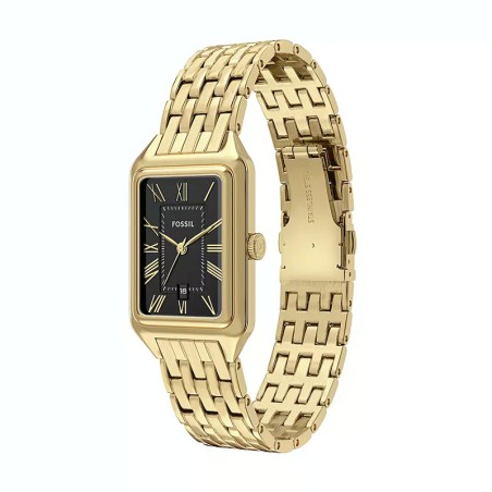 Montre femme fossil raquel à trois aiguilles avec date en acier doré es5434 – analogiques