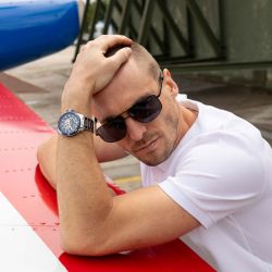 Montre homme automatique patrouille de france athos 8 cadran bleu et acier gris 668110 - automatiques - edora - 1