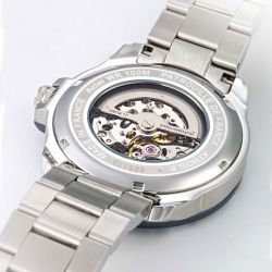 Montre homme automatique patrouille de france athos 8 cadran bleu et acier gris 668110 - automatiques - edora - 4