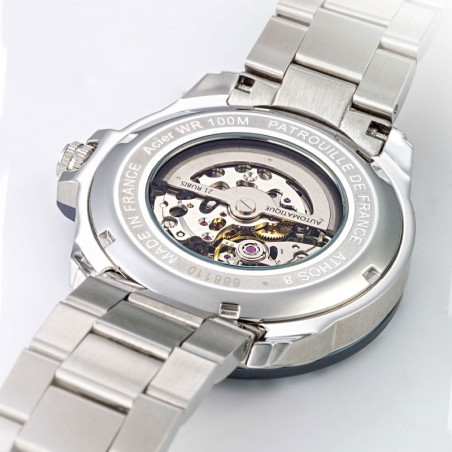 Montre homme automatique patrouille de france athos 8 cadran bleu et acier gris 668110 – automatiques