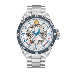 Montre homme automatique patrouille de france athos 8 cadran et acier argentés 668111 - automatiques - edora - 0