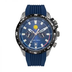 Montre homme double fuseau patrouille de france athos 3 cadran et silicone bleus 668113 - analogiques - edora - 0