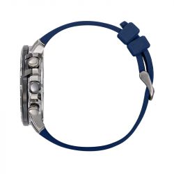 Montre homme double fuseau patrouille de france athos 3 cadran et silicone bleus 668113 - analogiques - edora - 1