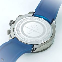 Montre homme double fuseau patrouille de france athos 3 cadran et silicone bleus 668113 - analogiques - edora - 2