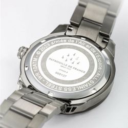 Montre homme patrouilles de france athos 2 cadran noir et acier gris 668127 - analogiques - edora - 1