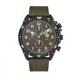 Montre homme chronographe patrouille de france athos 4 cadran et tissu kaki 668134 - chronographes - edora - 0