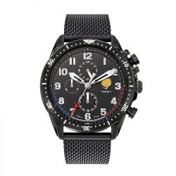 Montre homme chronographe patrouille de france athos 4 cadran et bracelet acier noir 668135 - chronographes - edora - 0