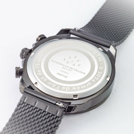 Montre homme chronographe patrouille de france athos 4 cadran et bracelet acier noir 668135 – chronographes