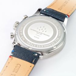 Montre homme chronographe patrouille de france athos 7 cuir et cadran bleus 668136 - chronographes - edora - 2