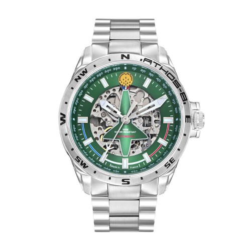 Montre homme automatique PATROUILLE DE FRANCE ATHOS 8 Acier Cadran Vert 668142