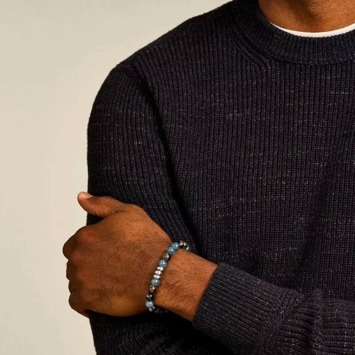 Bracelet homme FOSSIL All Stacked Up en Cordon Noir et Perles JA7241040