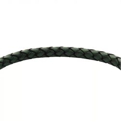 Bracelet homme fossil machine knurled cuir noir et acier gris jf04919040 - bracelet-fossil-homme - edora - 2