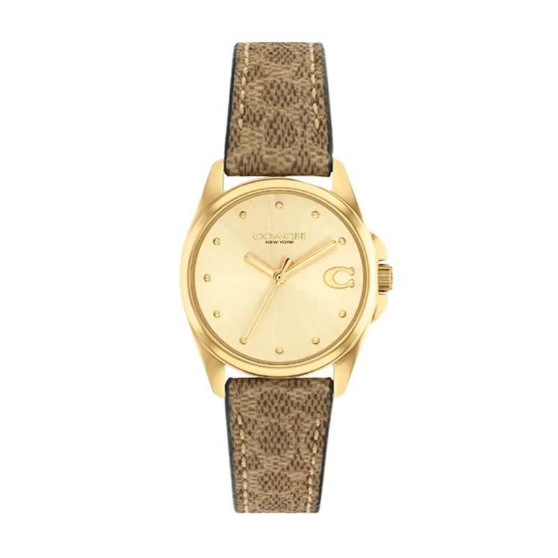 Montre femme coach greyson cuir marron 14504107 - analogiques - edora