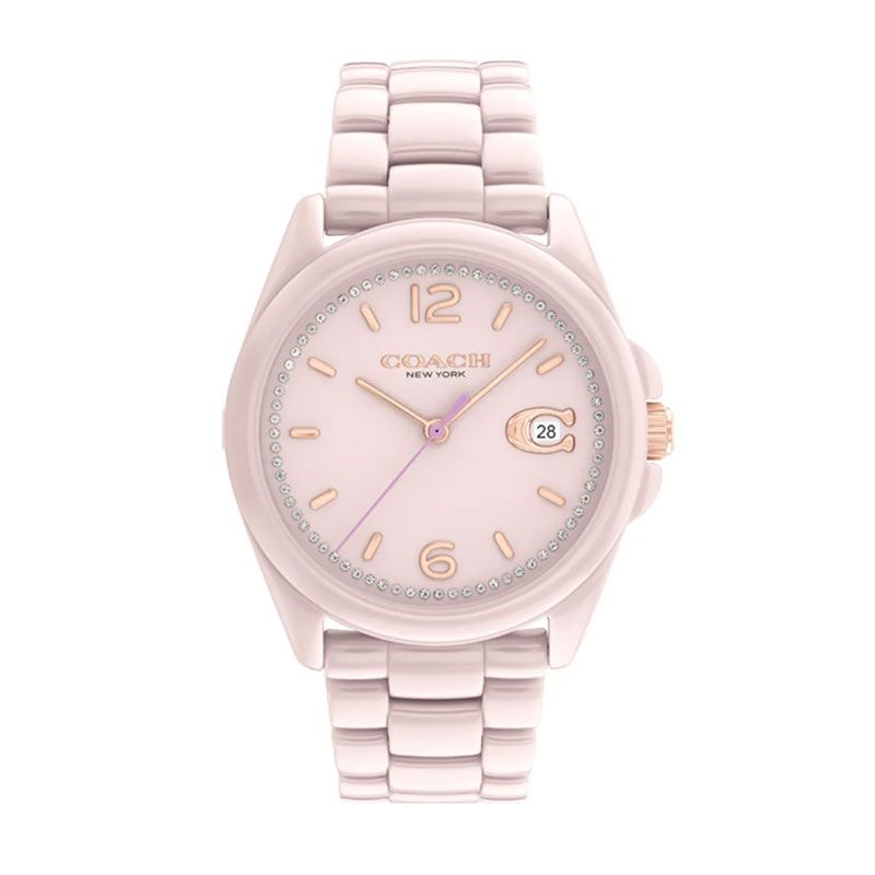 Montre femme coach greyson céramique rose 14503926 - analogiques - edora