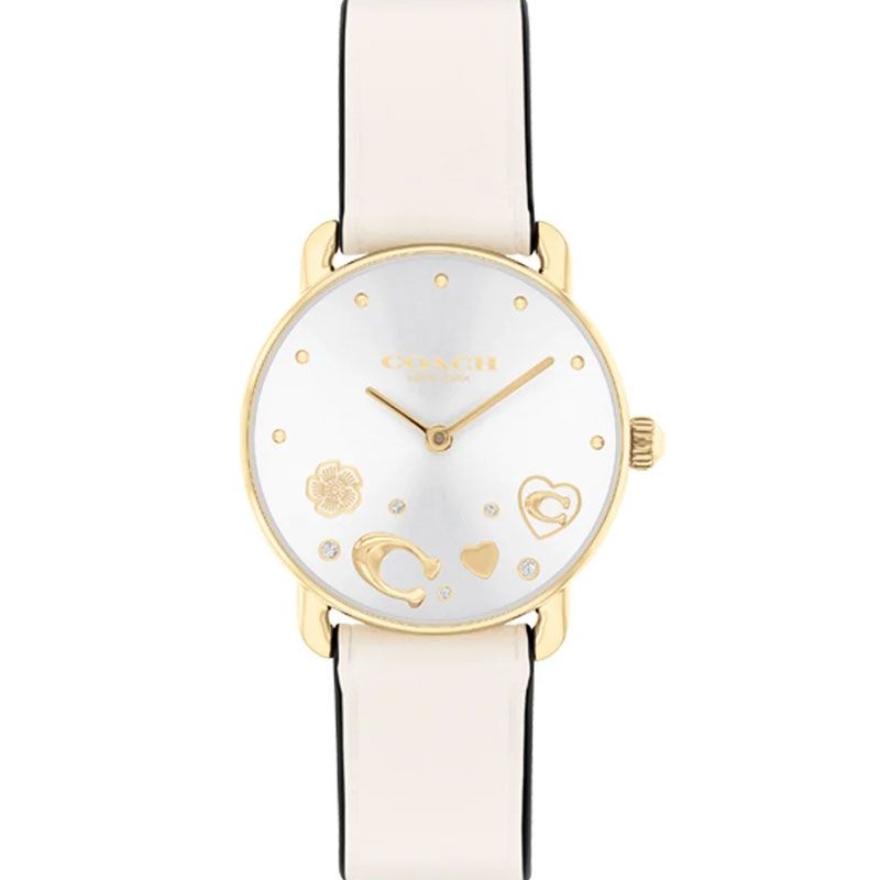 Montre femme coach elliot cuir blanc 14504305 - analogiques - edora