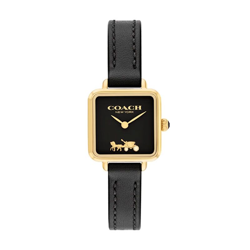 Montre femme coach cass cuir noir 14504225 - analogiques - edora