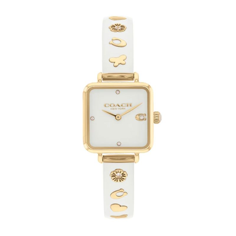 Montre femme coach cass cuir blanc 14504308 - analogiques - edora