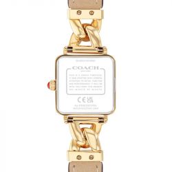 Montre femme coach cass acier doré et cuir rouge 14504358 - analogiques - edora - 2