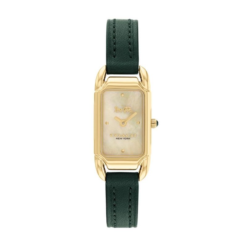 Montre femme coach cadie cuir vert 14504350 - analogiques - edora