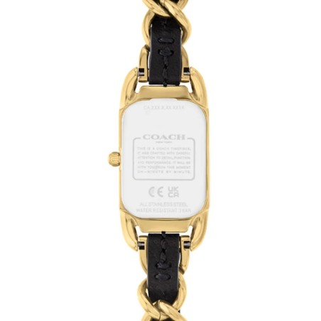 Montre femme coach cadie acier doré et cuir noir 14504281 – analogiques