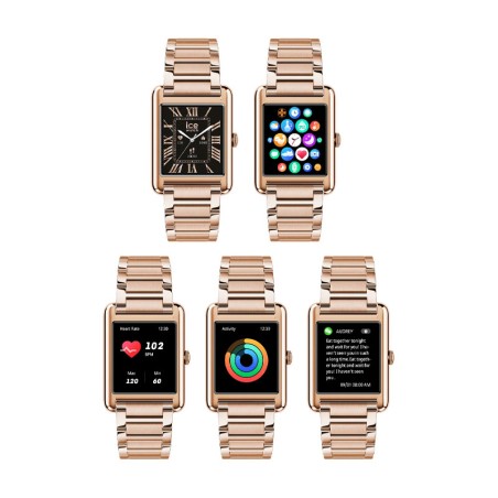 Montre unisexe connectée ice smart tk 2.0 rectangulaire 1.41 rose-gold 025384 – ice watch montre homme