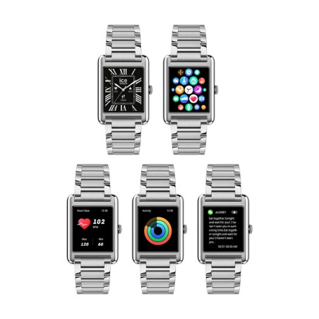 Montre unisexe connectée ice smart tk 2.0 rectangulaire 1.41 silver 025381 – ice watch montre homme