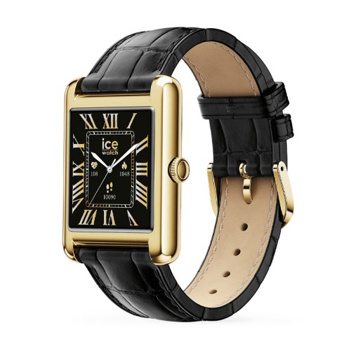Montre unisexe connectée ICE smart TK 2.0 rectangulaire 1.41 Gold Black 025287