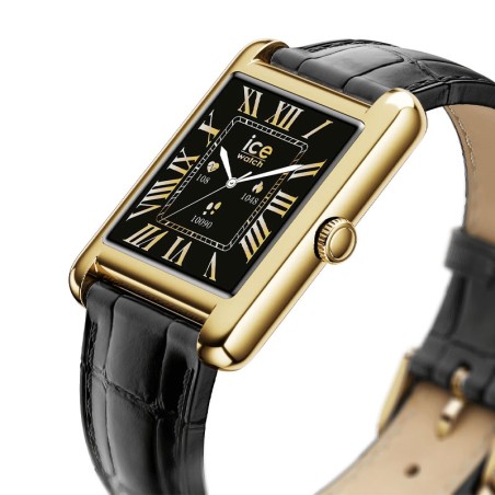 Montre unisexe connectée ice smart tk 2.0 rectangulaire 1.41 gold black 025287 – ice watch montre homme