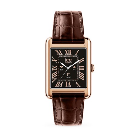 Montre unisexe connectée ice smart tk 2.0 rectangulaire 1.41 rose-gold brown 025382 – ice watch montre homme