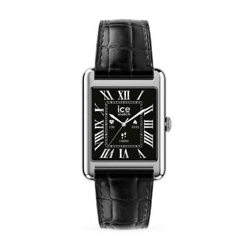 Montre unisexe connectée ICE smart TK 2.0 rectangulaire 1.41 Silver Black 025380