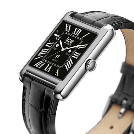 Montre unisexe connectée ice smart tk 2.0 rectangulaire 1.41 silver black 025380 – ice watch montre homme