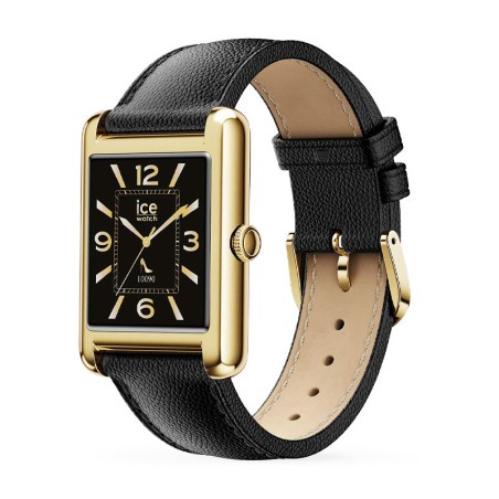 Montre unisexe connectée ICE smart TK 2.0 rectangulaire 1.41 cuir noir 025286