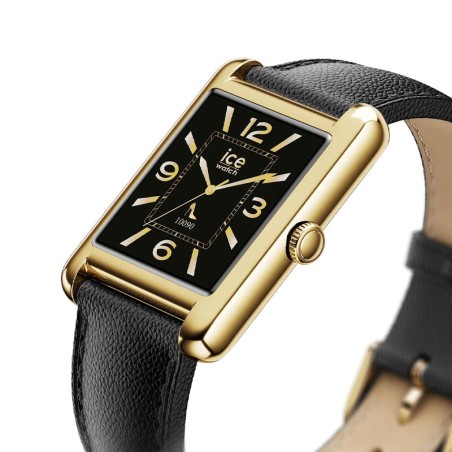 Montre unisexe connectée ice smart tk 2.0 rectangulaire 1.41 cuir noir 025286 – ice watch montre homme