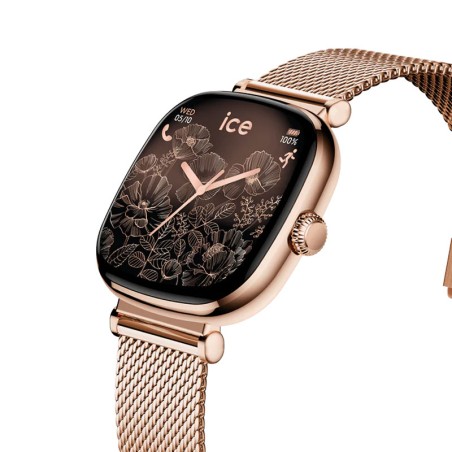 Montre unisexe connectée ice smart sq 2.0 carrée 1.70 rose-gold milanese 025233 – ice watch montre homme
