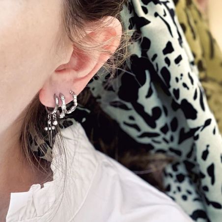 Creoles femme: créoles argent, or 18 carats & créoles or blanc - creoles - edora - 2