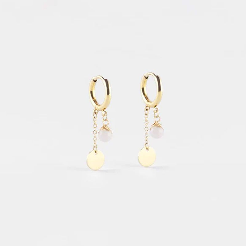 Boucles d'oreilles femme créoles zag josephine acier doré sec10958-01wht - creoles - edora