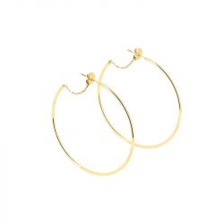 Boucles d'oreilles femme créoles zag timia acier doré sec21346-01uni50 - creoles - edora - 0