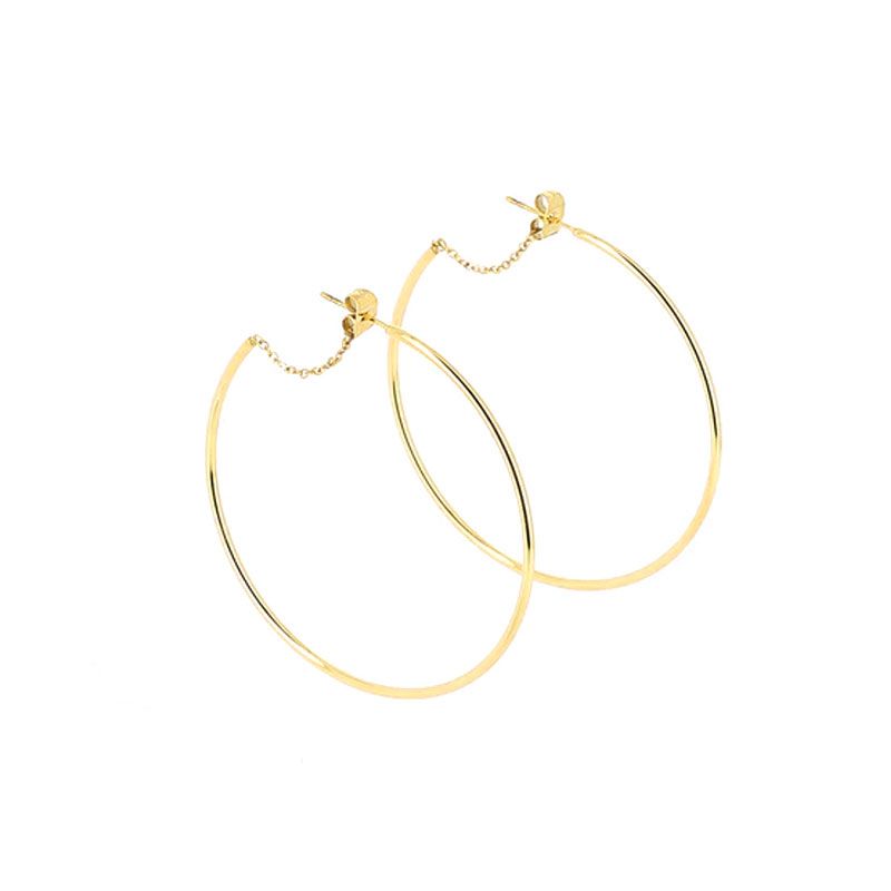 Boucles d'oreilles femme créoles zag timia acier doré sec21346-01uni50 - creoles - edora